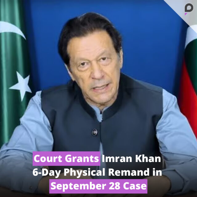 Court Grants Imran Khan 6-Day Physical Remand in September 28 Case