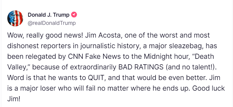 Jim Acosta Leaves CNN After Rejecting Late-Night Slot Offer Pulse news network