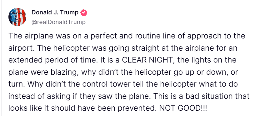 Trump Raises Questions Over Plane and Helicopter Collision Pulse news network