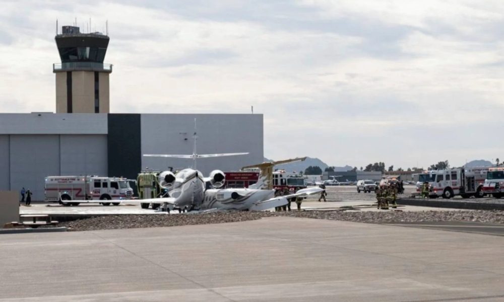 Arizona Airport_ Small Plane Skids, Hits Another Aircraft Pulse news network