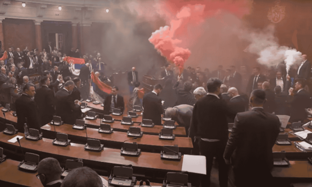 Serbian Parliament Erupts in Chaos Amid Protests Pulse news network