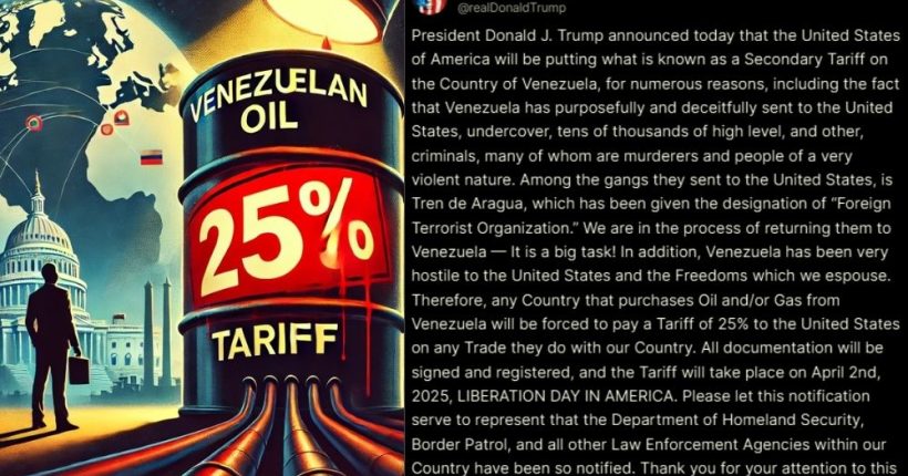 Trump Announces 25% Tariff on Nations Buying Venezuelan Oil Pulse news network